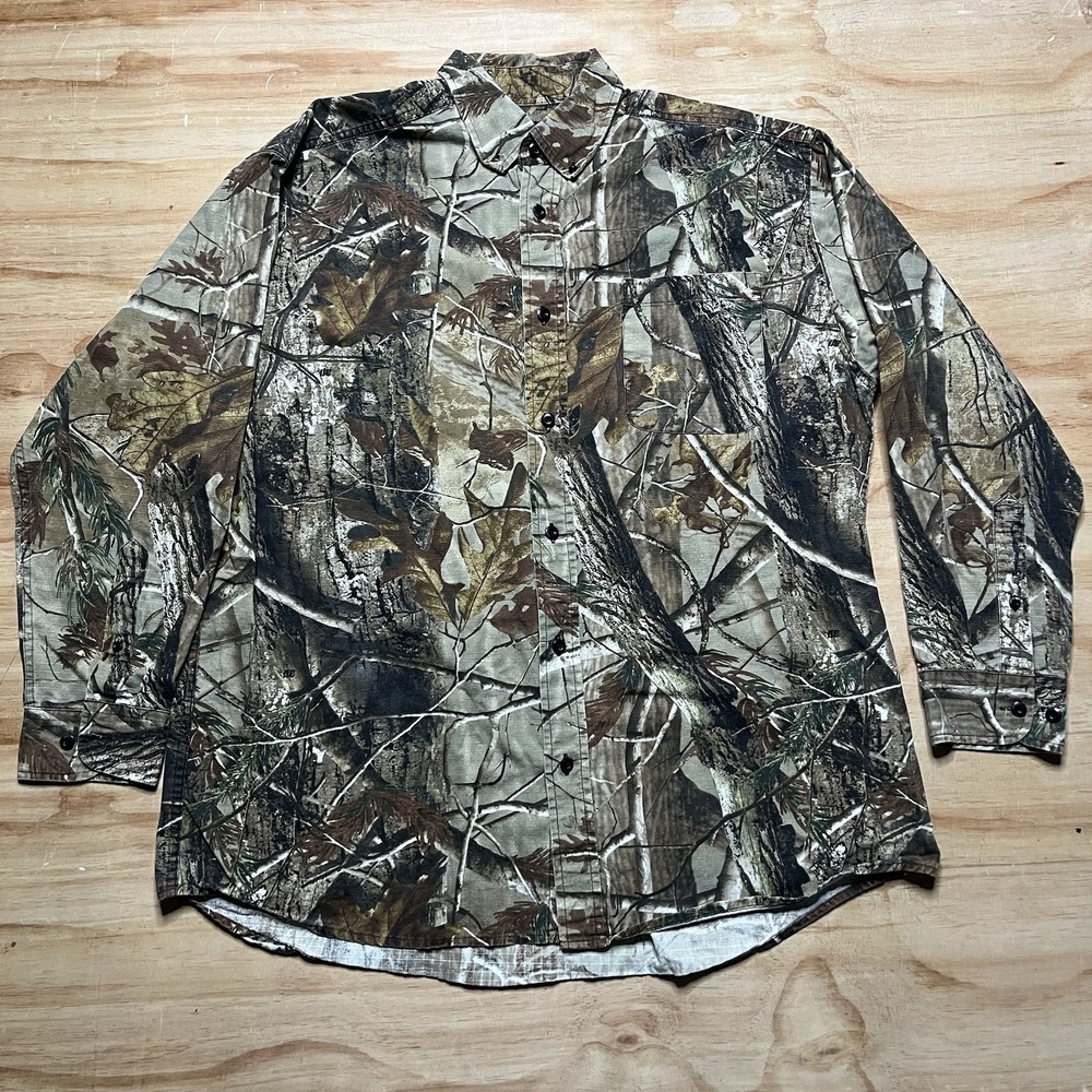 Redhead Shirt Adult XL‎ L/S Button Up Camouflage Green Camo Men's